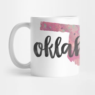 oklahoma - calligraphy and abstract state outline Mug